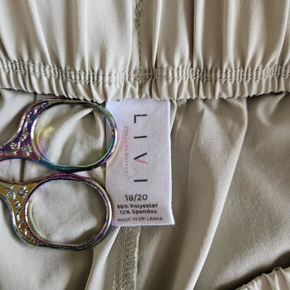 LIVI for Lane Bryant Pants Womens 18/20 Lime Green Wide Leg Drawstring Waist - Picture 3 of 16